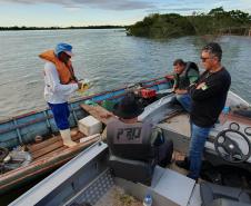 Operação do IAT no Rio Paraná busca combater a prática da pesca ilegal. Foram recolhidos materiais proibidos e aplicadas multas