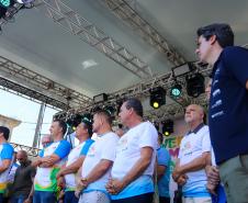 Governador Carlos Massa Ratinho Junior em pronunciamento no evento 